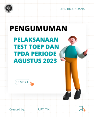 Pengumuman Test TOEP dan TPDA Periode Agustus 2023